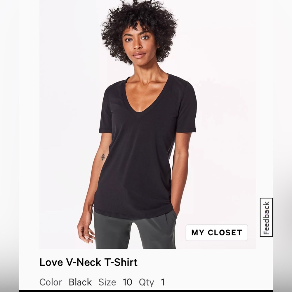 Lululemon v-neck Love Tee - size 10